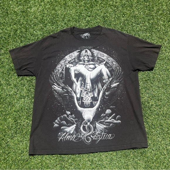 DGA David Gonzalez Aztec Artwork Black Tee - Picture 1 of 4